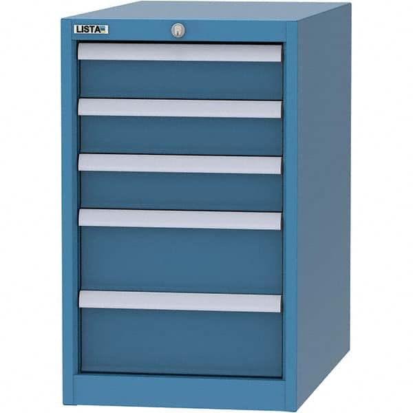 LISTA - 5 Drawer, 45 Compartment Bright Blue Steel Modular Storage Cabinet - Americas Tooling