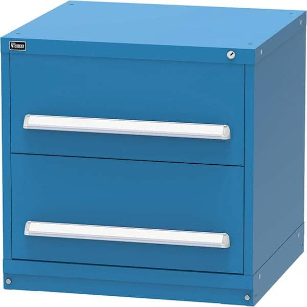 Vidmar - 2 Drawer Bright Blue Steel Modular Storage Cabinet - Americas Tooling