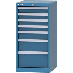 LISTA - 7 Drawer, 216 Compartment Bright Blue Steel Modular Storage Cabinet - Americas Tooling