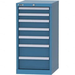 LISTA - 7 Drawer, 216 Compartment Bright Blue Steel Modular Storage Cabinet - Americas Tooling