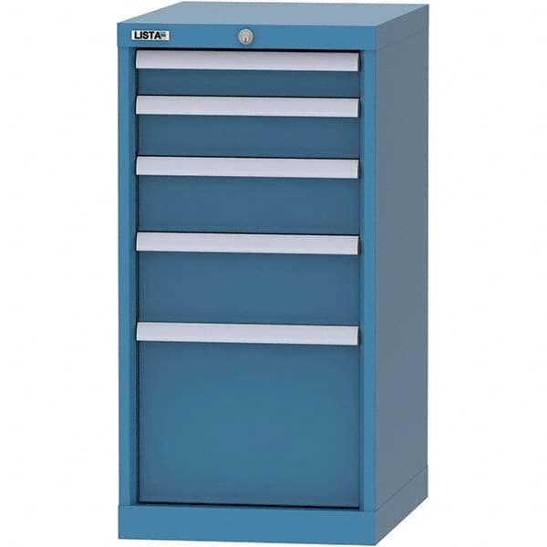 LISTA - 5 Drawer, 216 Compartment Bright Blue Steel Modular Storage Cabinet - Americas Tooling