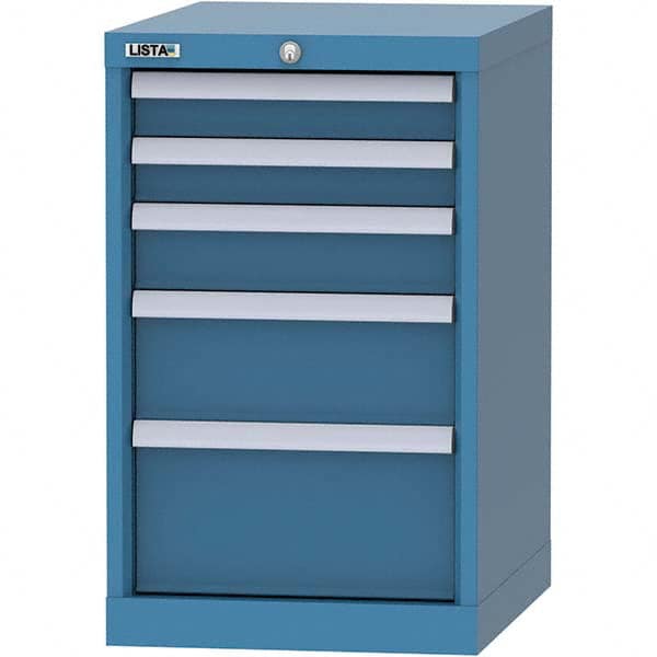 LISTA - 5 Drawer, 216 Compartment Bright Blue Steel Modular Storage Cabinet - Americas Tooling