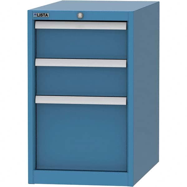 LISTA - 3 Drawer, 45 Compartment Bright Blue Steel Modular Storage Cabinet - Americas Tooling