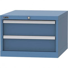 LISTA - 2 Drawer, 99 Compartment Bright Blue Steel Modular Storage Cabinet - Exact Industrial Supply