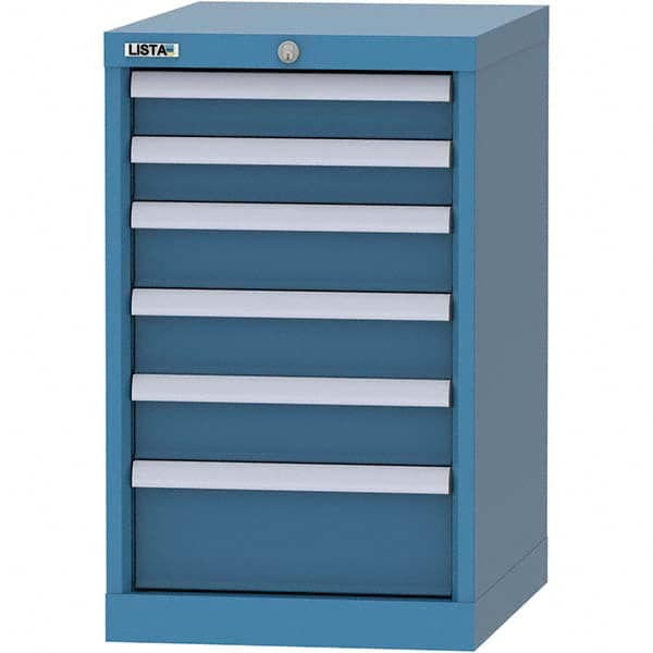 LISTA - 6 Drawer, 216 Compartment Bright Blue Steel Modular Storage Cabinet - Americas Tooling