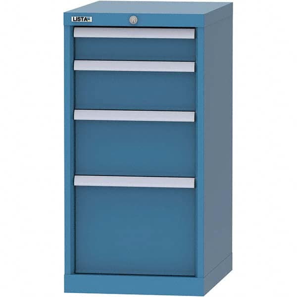 LISTA - 4 Drawer, 216 Compartment Bright Blue Steel Modular Storage Cabinet - Americas Tooling