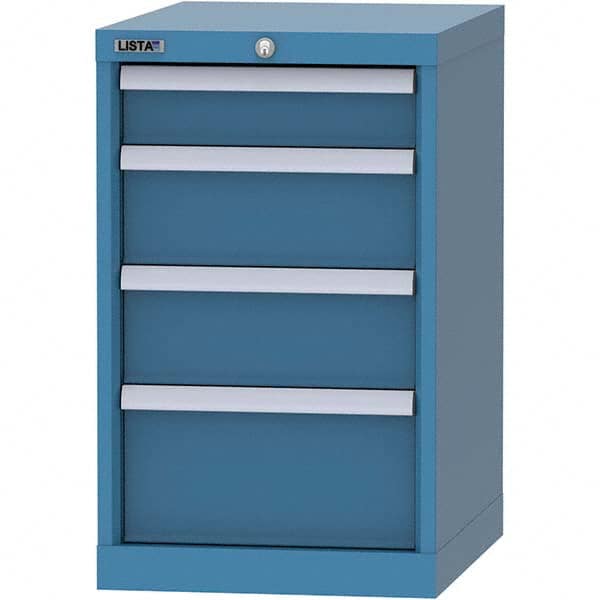 LISTA - 4 Drawer, 216 Compartment Bright Blue Steel Modular Storage Cabinet - Americas Tooling