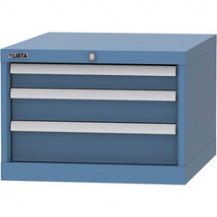 LISTA - 3 Drawer, 99 Compartment Bright Blue Steel Modular Storage Cabinet - Americas Tooling