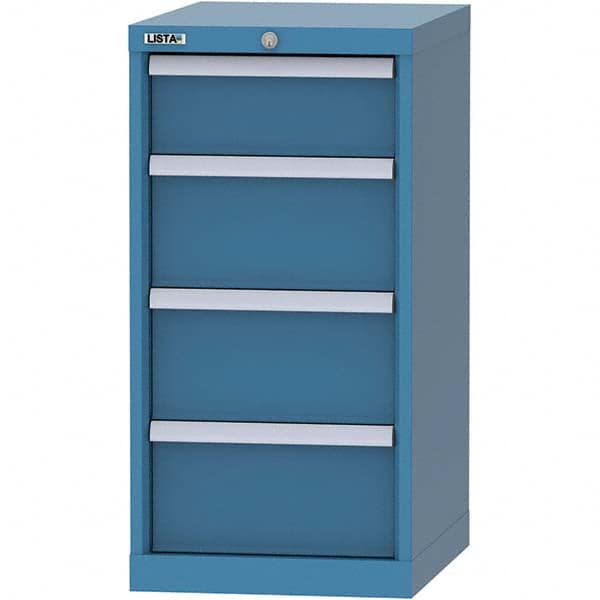 LISTA - 4 Drawer, 216 Compartment Bright Blue Steel Modular Storage Cabinet - Americas Tooling