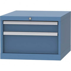 LISTA - 2 Drawer, 99 Compartment Bright Blue Steel Modular Storage Cabinet - Americas Tooling