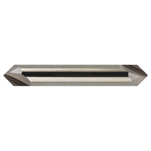 ‎3/8″ × 3/8″ × 2-1/2″ STR / RHC Solid Carbide 2-Flute Double End Chamfer Tool - Bright - Exact Industrial Supply