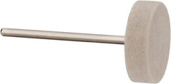 Value Collection - 7/8" Diam, 3/32" Shank Diam, Wheel Shaped Mounted Bob - Hard Density, 1/4" Head Length, 2" Shank Length, Wool Felt - Americas Tooling