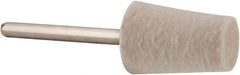 Value Collection - 1/2" Diam, 1/8" Shank Diam, Cone Shaped Mounted Bob - Medium Density, 3/4" Head Length, 2" Shank Length, Wool Felt - Americas Tooling