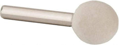 Value Collection - 3/4" Diam, 1/4" Shank Diam, Ball Shaped Mounted Bob - Hard Density, 3/4" Head Length, 2" Shank Length, Wool Felt - Americas Tooling