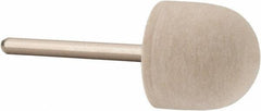 Value Collection - 3/4" Diam, 1/8" Shank Diam, Oval Shaped Mounted Bob - Hard Density, 3/4" Head Length, 2" Shank Length, Wool Felt - Americas Tooling