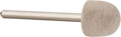 Value Collection - 1/2" Diam, 1/8" Shank Diam, Oval Shaped Mounted Bob - Medium Density, 1/2" Head Length, 2" Shank Length, Wool Felt - Americas Tooling