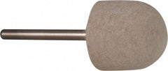 Value Collection - 3/4" Diam, 1/8" Shank Diam, Oval Shaped Mounted Bob - Rock Hard Density, 3/4" Head Length, 2" Shank Length, Wool Felt - Americas Tooling