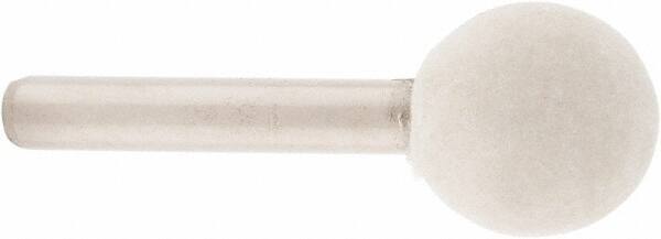 Value Collection - 3/4" Diam, 1/4" Shank Diam, Ball Shaped Mounted Bob - Rock Hard Density, 3/4" Head Length, 2" Shank Length, Wool Felt - Americas Tooling