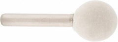 Value Collection - 3/4" Diam, 1/4" Shank Diam, Ball Shaped Mounted Bob - Rock Hard Density, 3/4" Head Length, 2" Shank Length, Wool Felt - Americas Tooling