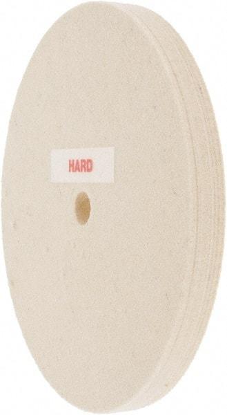 Value Collection - 6" Diam x 1/2" Thick Unmounted Buffing Wheel - 1 Ply, Polishing Wheel, 1/2" Arbor Hole, Hard Density - Americas Tooling