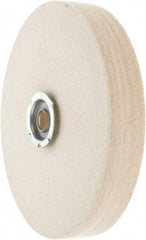 Value Collection - 6" Diam x 1" Thick Unmounted Buffing Wheel - 1 Ply, Polishing Wheel, 1" Arbor Hole, Hard Density - Americas Tooling