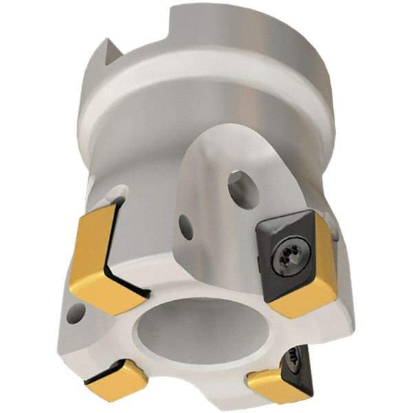 Iscar - 5 Inserts, 40mm Cut Diam, 16mm Arbor Diam, 8mm Max Depth of Cut, Indexable Square-Shoulder Face Mill - 0/90° Lead Angle, 40mm High, H490 AN.X 09 Insert Compatibility, Through Coolant, Series Helido - Americas Tooling