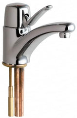 Chicago Faucets - Single Handle, Deck Mounted, Single Hole Bathroom Faucet - Ceramic Mixing Cartridge, No Drain, Integral Spout - Americas Tooling