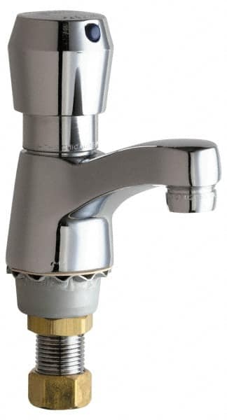 Chicago Faucets - Round Handle, Deck Mounted Bathroom Faucet - One Handle, No Drain, Standard Spout - Americas Tooling