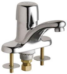 Chicago Faucets - Round Handle, Deck Mounted Bathroom Faucet - One Handle, No Drain, Standard Spout - Americas Tooling