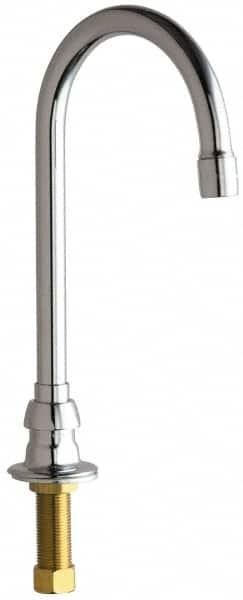 Chicago Faucets - Deck Mounted Bathroom Faucet - Single Supply For Tempered Water, No Drain, Gooseneck Spout - Americas Tooling