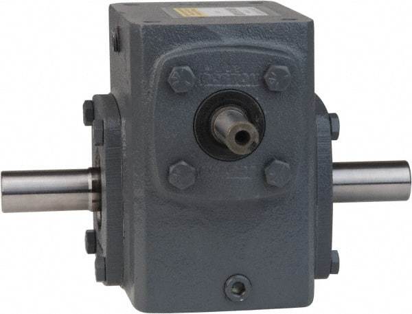 Boston Gear - 3-3/4 Centerline Distance, 60:1, 29 RPM Output, 2.24 Input Horsepower, 3,277 Lbs. Max Torque, Speed Reducer - Part No. 738-60-H, 1" Shaft Diam, Double Shaft Left & Right, 7.63" High - Americas Tooling