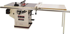 Jet - 10" Blade Diam, 5/8" Arbor Diam, 1 Phase Table Saw - 5 hp, 65" Wide x 36" Deep x 38" High, 230 Volt, 3" Cutting Depth - Americas Tooling