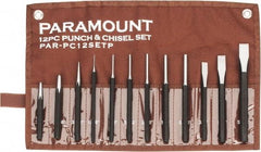 Paramount - 12 Piece Punch & Chisel Set - 3/8 to 5/8" Chisel, 1/16 to 3/8" Punch, Hexagon Shank - Americas Tooling