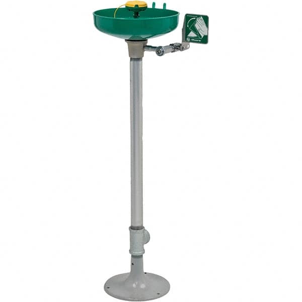 Haws - 15" Wide x 38" High, Pedestal Mount, Plastic Bowl, Eye & Face Wash Station - 11" Inlet, 3.7 GPM Flow Rate - Americas Tooling