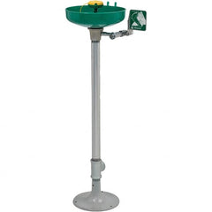 Haws - 15" Wide x 38" High, Pedestal Mount, Plastic Bowl, Eye & Face Wash Station - 11" Inlet, 3.7 GPM Flow Rate - Americas Tooling