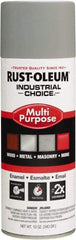 Rust-Oleum - ANSI 61 Light Gray, Gloss, Enamel Spray Paint - 15 to 25 Sq Ft per Can, 12 oz Container, Use on Multipurpose - Americas Tooling