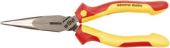 Wiha - 200mm OAL, 2-3/4" Jaw Length, Long Nose Side Cutting Pliers - Insulated Handles - Americas Tooling