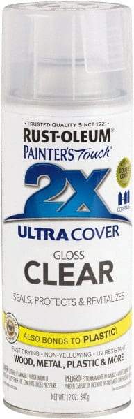 Rust-Oleum - Clear, Gloss, Enamel Spray Paint - 8 Sq Ft per Can, 12 oz Container, Use on Multipurpose - Americas Tooling