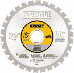 DeWALT - 5-1/2" Diam, 25/32" Arbor Hole Diam, 30 Tooth Wet & Dry Cut Saw Blade - Steel, Crosscutting Action, Standard Round Arbor - Americas Tooling