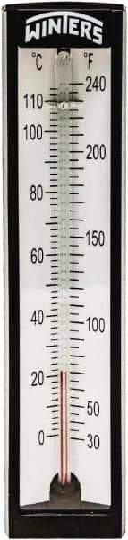 Winters - 30 to 240°F, Industrial Thermometer with Standard Thermowell - 2 Inch Immersion Length, 1-7/8 Inch Stem Length, 6 Inch Long, 1/2 Inch Thread - Americas Tooling