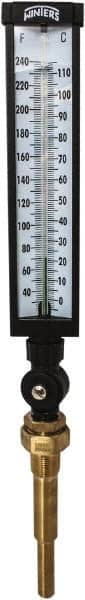 Winters - 30 to 240°F, Industrial Thermometer with Standard Thermowell - 5 Inch Immersion Length, 6 Inch Stem Length, 20 Inch Long, 3/4 Inch Thread - Americas Tooling