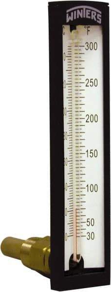 Winters - 30 to 300°F, Industrial Thermometer with Standard Thermowell - 2 Inch Immersion Length, 1-7/8 Inch Stem Length, 6 Inch Long, 1/2 Inch Thread - Americas Tooling