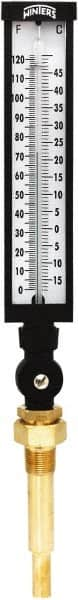 Winters - -15 to 120°F, Industrial Thermometer with Standard Thermowell - 5 Inch Immersion Length, 6 Inch Stem Length, 20 Inch Long, 3/4 Inch Thread - Americas Tooling