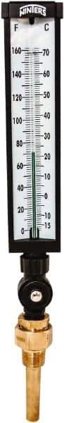 Winters - -15 to 160°F, Industrial Thermometer with Standard Thermowell - 3 Inch Immersion Length, 3-1/2 Inch Stem Length, 17 Inch Long, 3/4 Inch Thread - Americas Tooling