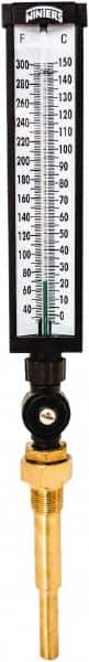 Winters - 30 to 300°F, Industrial Thermometer with Standard Thermowell - 5 Inch Immersion Length, 6 Inch Stem Length, 20 Inch Long, 3/4 Inch Thread - Americas Tooling