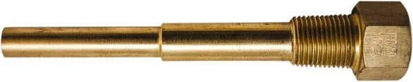 Winters - 7-1/2 Inch Overall Length, 1/2 Inch Thread, Brass Thermowell - 4-1/2 Inch Insertion Length - Americas Tooling