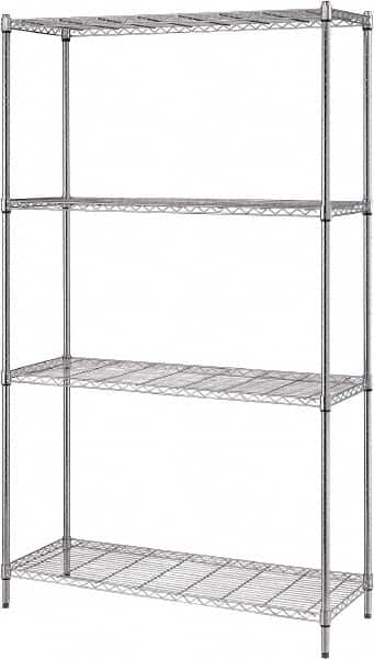 Quantum Storage - 4 Shelf Wire Shelving Unit - 36" Wide x 18" Deep x 72" High, - Americas Tooling