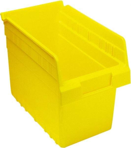 Quantum Storage - 11-5/8" Deep, Yellow Polypropylene Hopper Shelf Bin - 8" High x 6-5/8" Wide x 11-5/8" Long - Americas Tooling