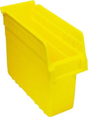 Quantum Storage - 11-5/8" Deep, Yellow Polypropylene Hopper Shelf Bin - 8" High x 4-3/8" Wide x 11-5/8" Long - Americas Tooling