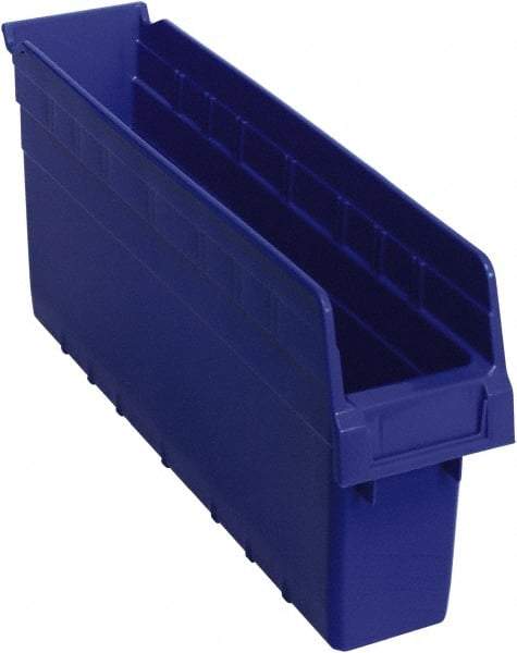 Quantum Storage - 17-7/8" Deep, Blue Polypropylene Hopper Shelf Bin - 8" High x 4-3/8" Wide x 17-7/8" Long - Americas Tooling